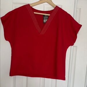 Red V-Neck Top. Brazilian